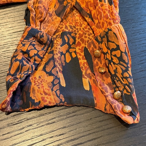 FARM Rio Women’s Small Orange and Black Long Sleeve Maxi Dress - Picture 8 of 11